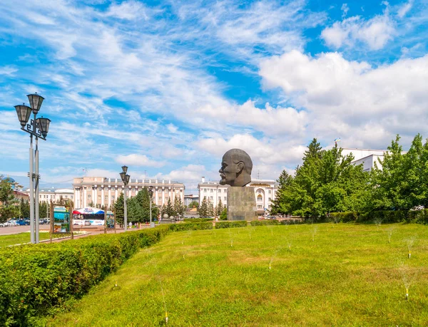Ulan Ude Russie Août 2018 Place Conseil Avec Monument Vladimir — Photo