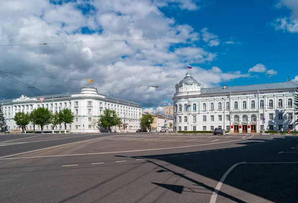 Tver Rússia Junho 2019 Vista Dos Edifícios Administrativos Cidade Praça — Fotografia de Stock