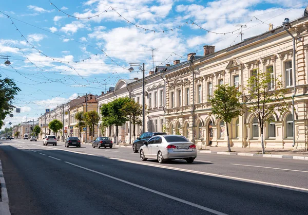 Tver Russland Juni 2019 Stadtverkehr Auf Der Sowjetischen Straße Historischen — Stockfoto