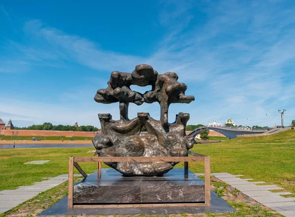 Veliky Novgorod Rusia Junio 2019 Monumento Las Jornadas Hanseáticas Del — Foto de Stock