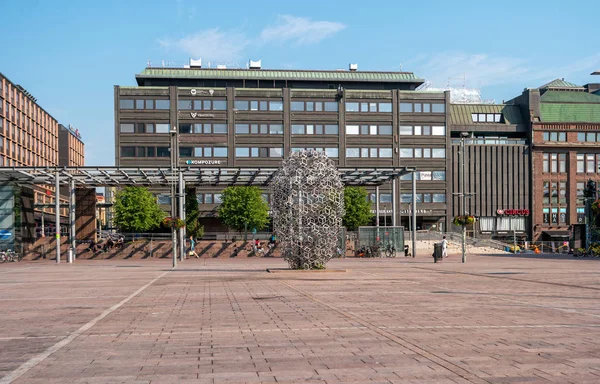 Helsinki Finland June 2019 Entrepreneurs Monument Plaza Narinkka Modern Architecture — Stock Photo, Image