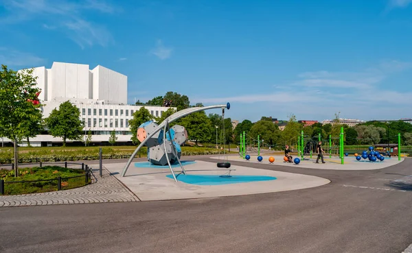 Helsinki Finlandia Junio 2019 Zona Juegos Moderna Fondo Del Palacio — Foto de Stock