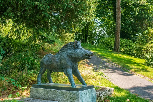 Lausanne Schweiz Juli 2019 Die Skulptur Mit Wildschweinen Des Künstlers — Stockfoto