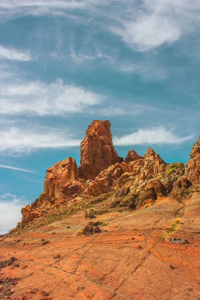 Teide Nationalpark Vacker Utsikt Över Vulkanen Mountain Stenar Öken Krater — Stockfoto