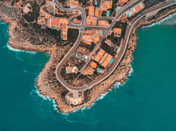 Mediterranian Piękne Wybrzeża Pobliżu Walencji Hiszpania Małego Miasteczka Hoteli Budynków — Zdjęcie stockowe
