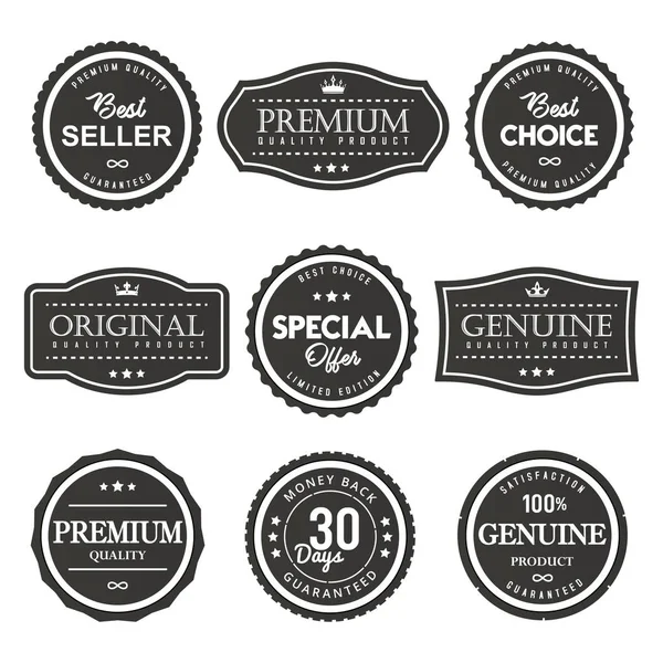 Set Vector Badges Labels Quality Product — Stock Vector