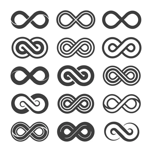 Set Infinity Vector Symbol — Stock Vector