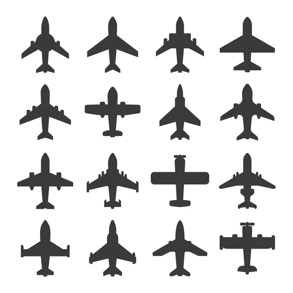 Conjunto Aviones Iconsset — Vector de stock