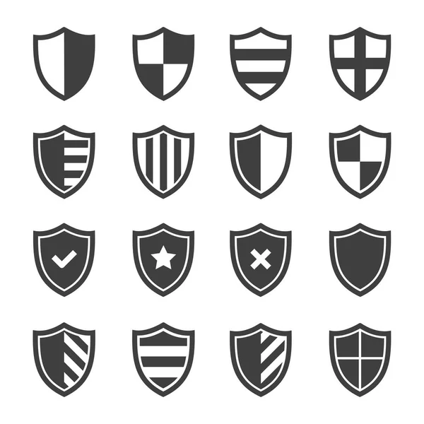 Shape Shield Vector Icon Set — Stock Vector