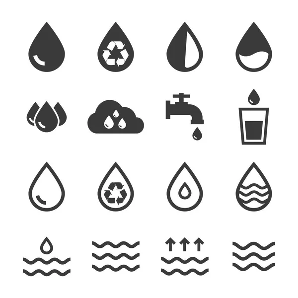 Water Druppelvectorpictogrammen Ingesteld — Stockvector