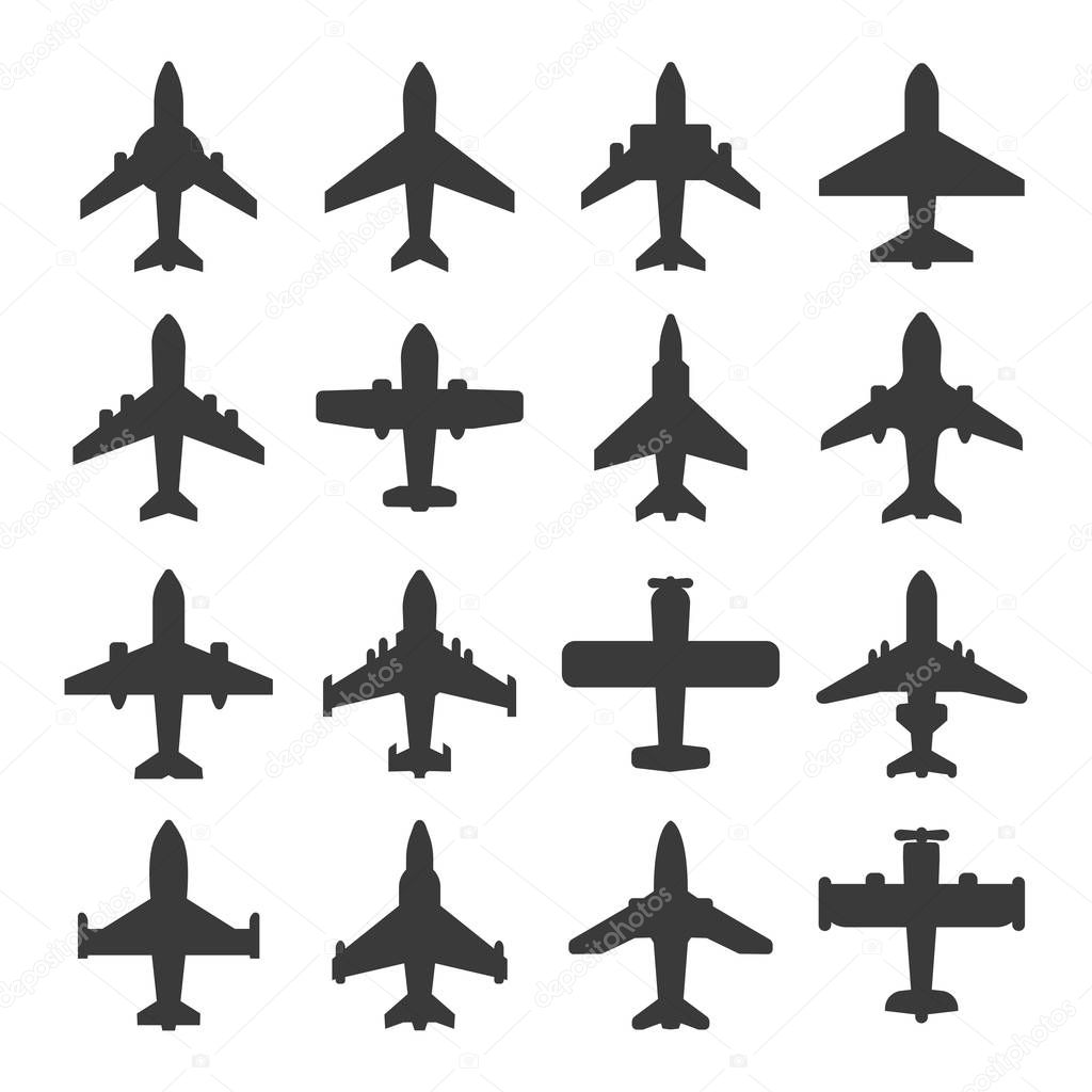 Set of airplanes iconsset