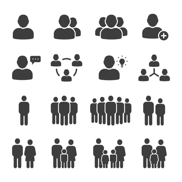 Vector Business Public People Icon Set — Stock Vector