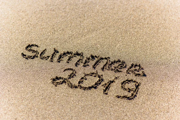 Word Summer Written Sand Beach — Stock Photo, Image