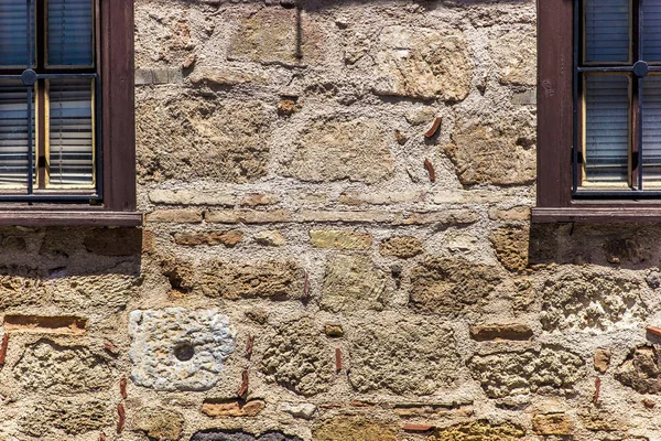 Alte Ziegelmauer Mit Gemauertem Fenster — Stockfoto