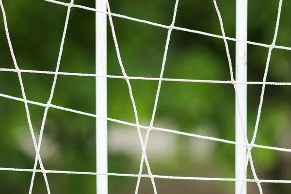 Steel Grating Fence Soccer Field Metal Fence Blur Background Stock Image