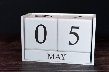 Mayıs ayına ait iş takvimi, ayın 5. Planlayıcı düzenleyici tarih veya etkinlik programı kavramı.