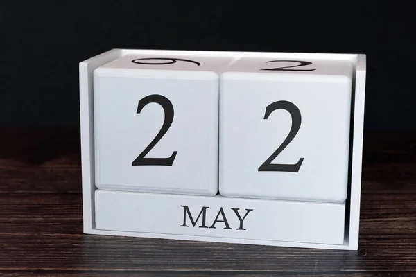 Business calendar for May, 22nd day of the month. Planner organizer date or events schedule concept.