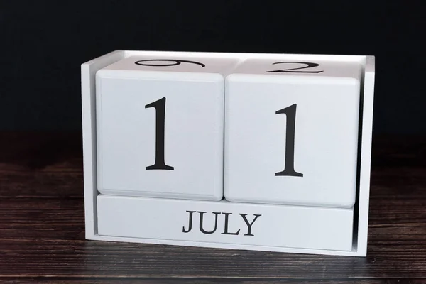 Business calendar for July, 11th day of the month. Planner organizer date or events schedule concept.