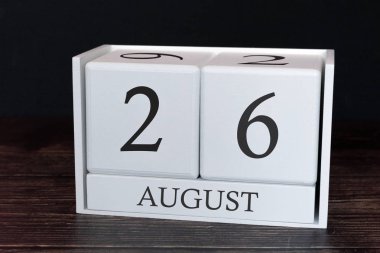 Ağustos ayı iş takvimi, ayın 26. Planlayıcı düzenleyici tarih veya etkinlik programı kavramı.