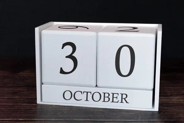 Calendario de negocios para octubre, 30 días del mes. Planificador fecha organizador o concepto de programación de eventos . — Foto de Stock