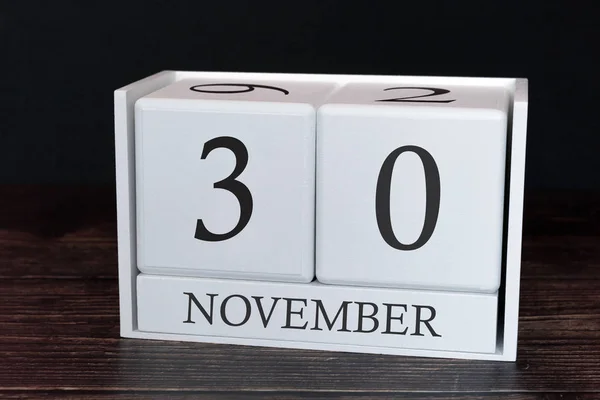 Geschäftskalender für November, 30. Tag des Monats. Planer Veranstalter Datum oder Veranstaltungskalender Konzept. — Stockfoto