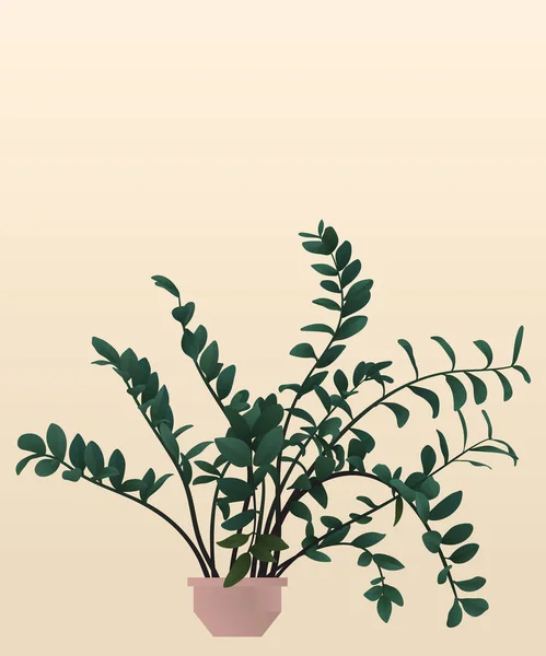 Planta Tropical Vaso Ilustração Vetorial Gradiente Simples — Vetor de Stock