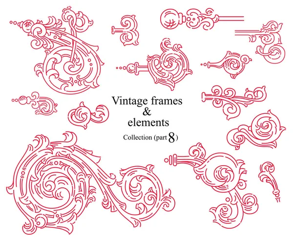 Vintage jewelry, for printing, labels and packaging, postcards, books and other beautiful images. Collection in vector. Part 8