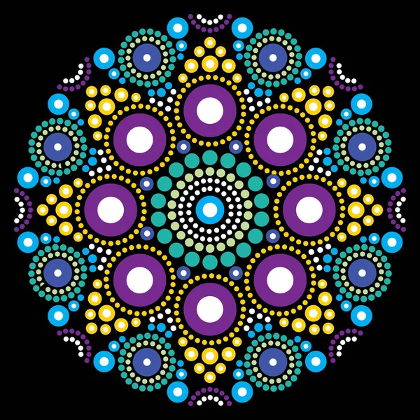 Mandala Vektor Konst Australian Dot Målning Dekorativ Design Aboriginal Folkkonst — Stock vektor