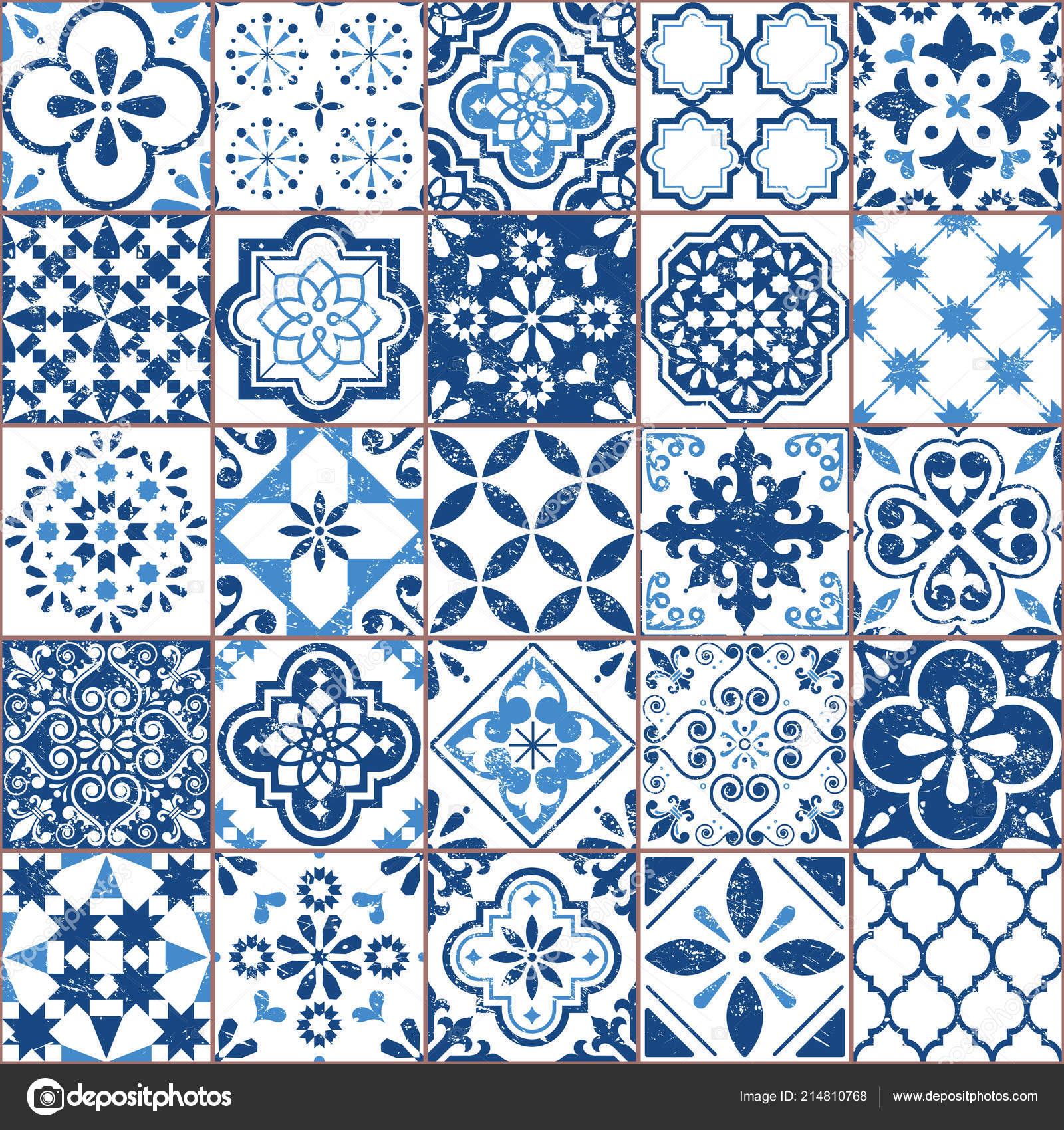 Patrón Azulejos Vector Azulejo Portugués Español Azulejos Antiguos
