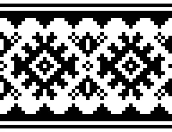 Sami 사람들 전통적인 크로스 스티치 디자인 흑인과 반복적인 디자인 Laplanders — 스톡 벡터