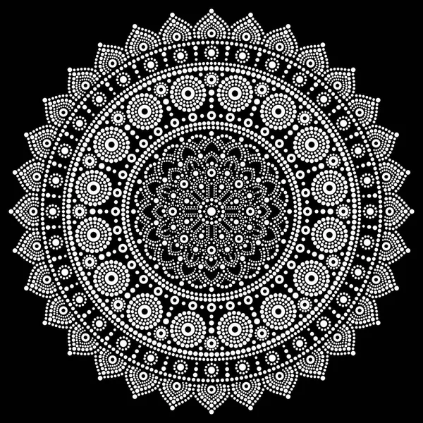 Mandala Vektor Design Aborigine Dot Malstil Australischer Folk Art Boho — Stockvektor