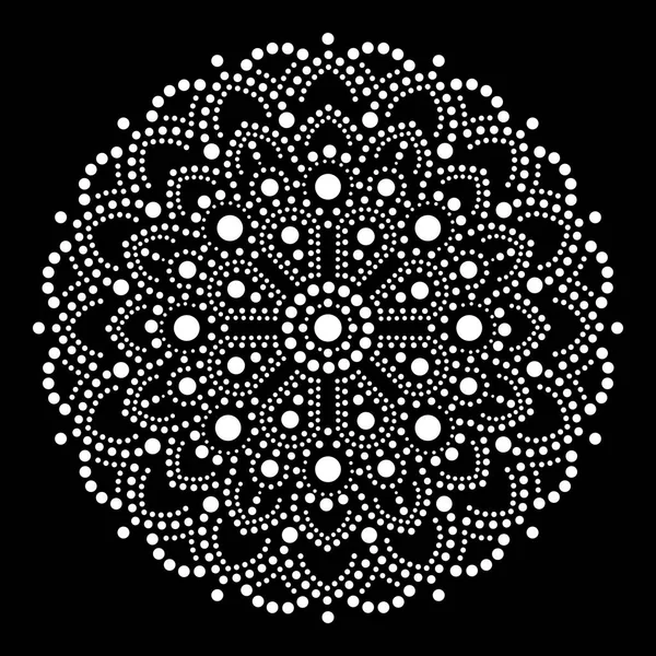 Aboriginal Dot Måla Mandala Australiska Etniska Design Vektor Prickar Mönster — Stock vektor