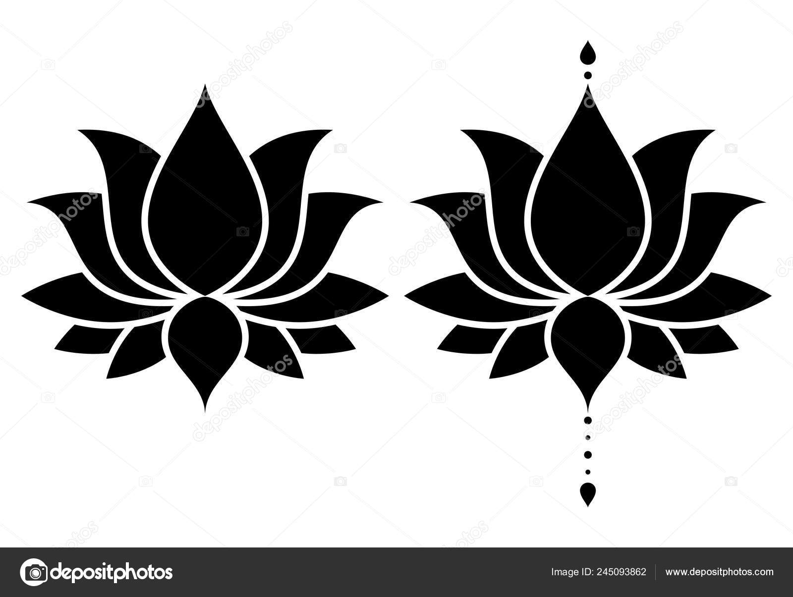Lotus Zen Flower Vector Design Set Yoga Decorative Background Boho Stock Vector Image by