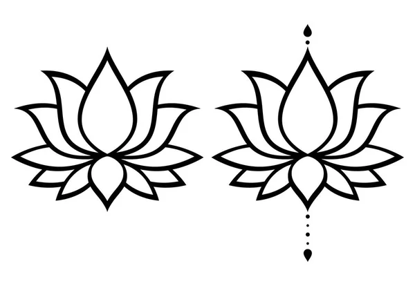 Квітка Лотоса Вектор Дизайн Встановити Йога Або Zen Декоративні Фон — стоковий вектор