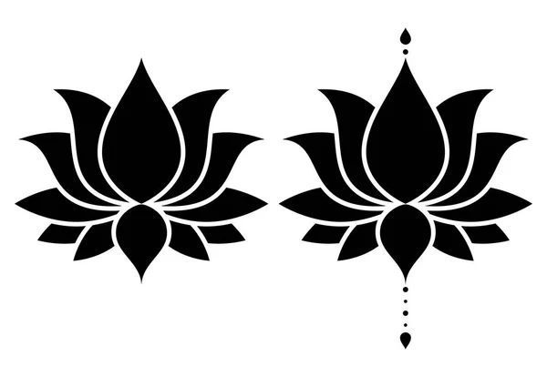 Lotus Zen Virág Vektor Látványelemkészlet Jóga Dekoratív Háttér Stílus Boho — Stock Vector