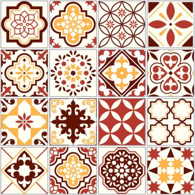 Azulejo vektör seamless modeli tarafından Portekizli sanat, Lizbon stil döşeme arka planı ilham döşer