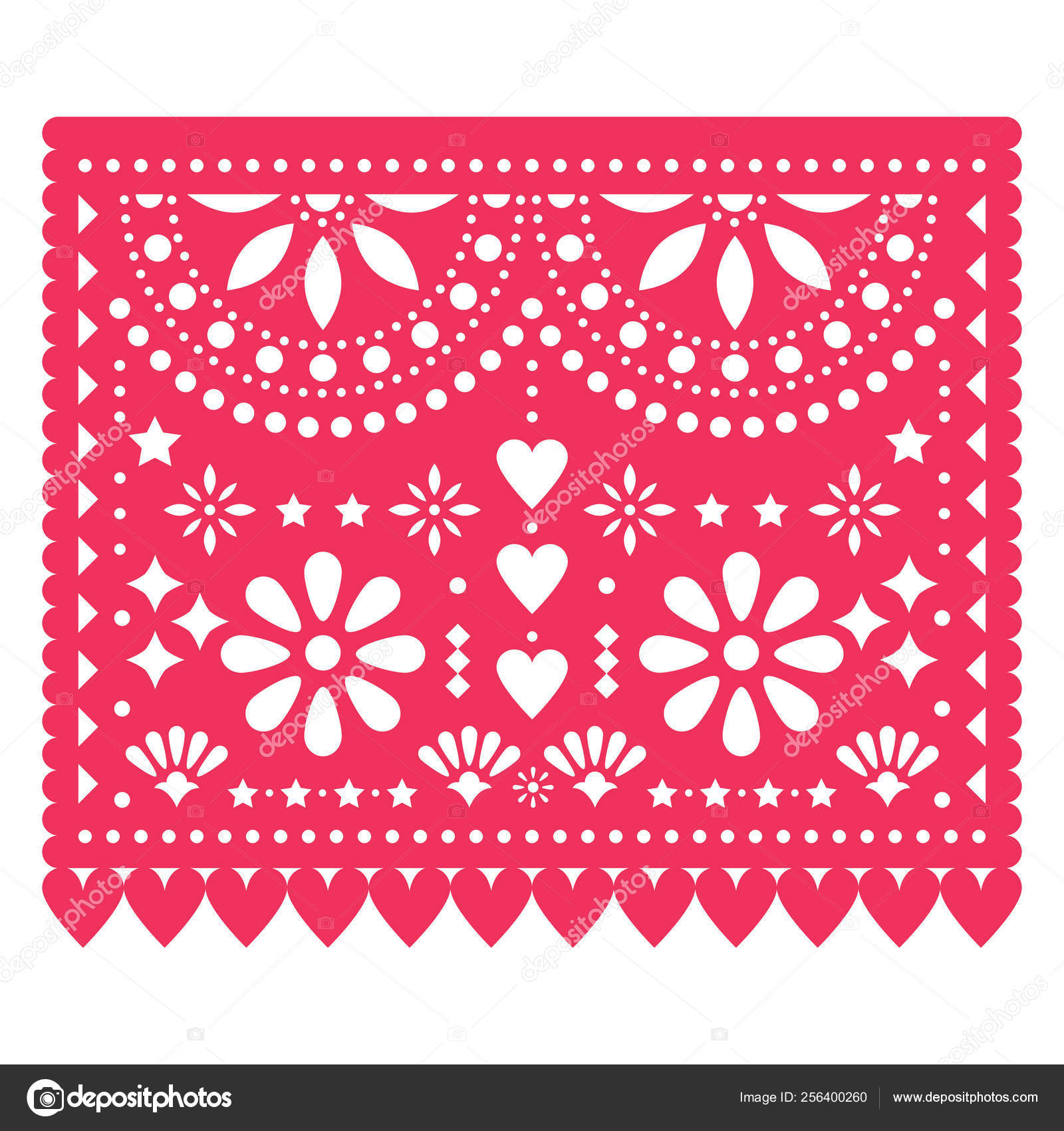 Papel Picado Vector Fl Template