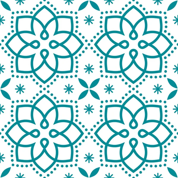 Geometric Azulejo Vector Tile Seamless Pattern Inspired Portuguese Art Lisbon — Stock Vector