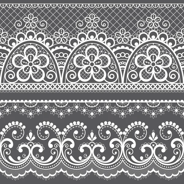 Dekorative Vintage Spitze Nahtlosen Vektormuster Ornamentale Repetitive Design Mit Blumen — Stockvektor