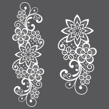 Romantik loral retro dantel vektör uzun desen, çiçek ve girdaplar ile süs tasarımı