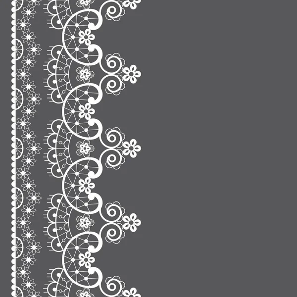 Vector Lace Seamless Pattern Retro Wedding Lace Border Frame Design — Stock Vector