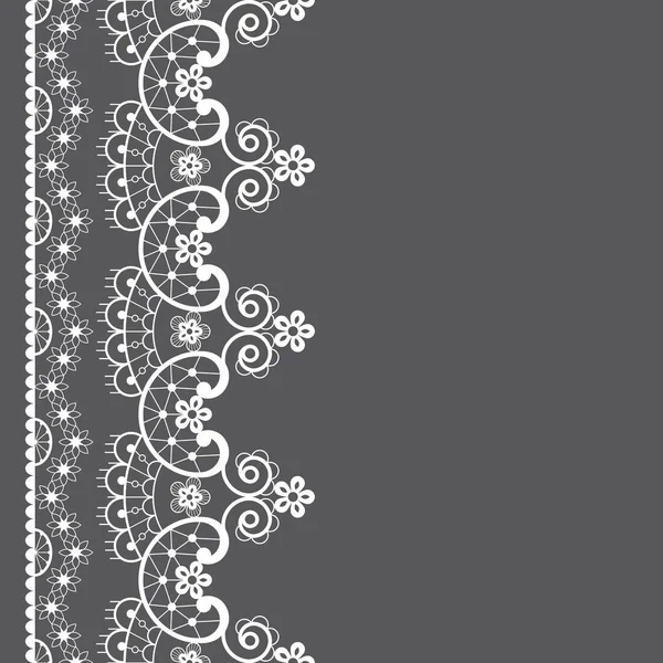 Vector Lace Naadloze Patroon Retro Bruiloft Lace Rand Frame Ontwerp — Stockvector