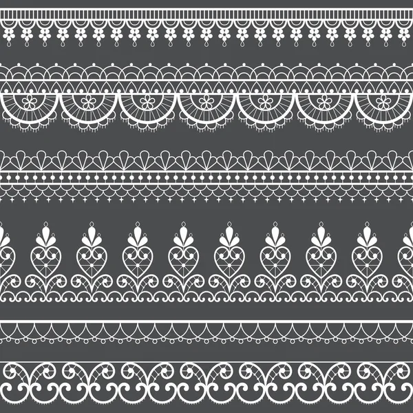 Lace Openwork Seamless Vector Pattern Retro Ornamental Repetitive Design Flowers — Stock Vector