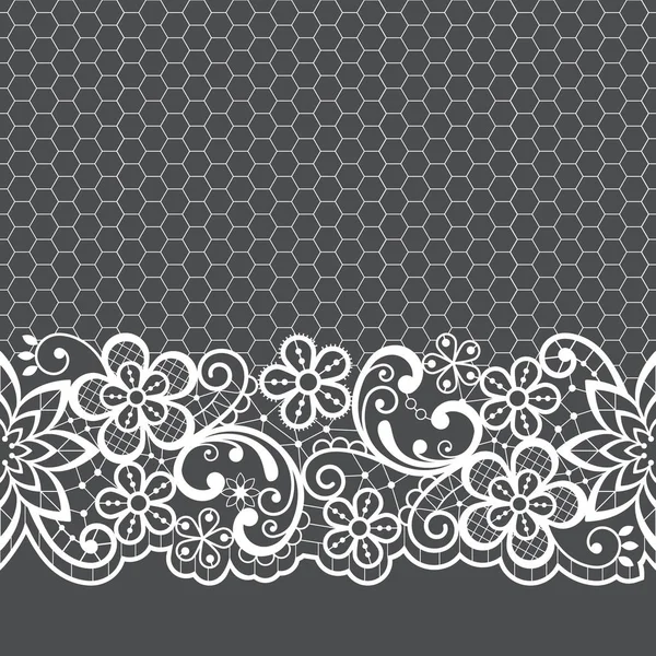 Hochzeitsspitzen Vektormuster Detailreiches Retro Ornament Spitzendesign Mit Blumen Und Wirbeln — Stockvektor