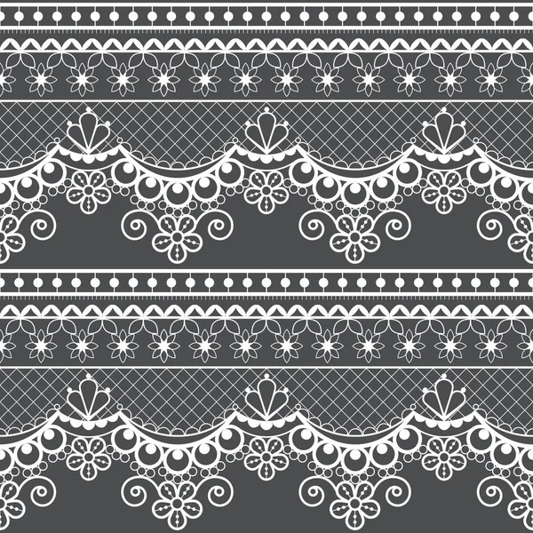 Hochzeitsspitze Französisch Oder Englisch Nahtlos Muster Gesetzt Weiße Ornamentale Repetitive — Stockvektor