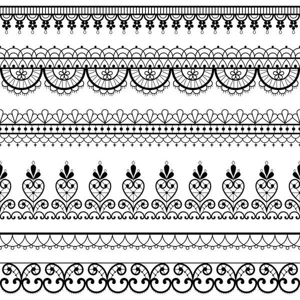 Lace Openwork Seamless Vector Pattern Retro Ornamental Repetitive Design Flowers — Stock Vector