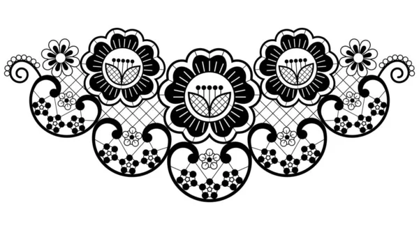 Aplicación Encaje Motof Vector Patrón Ornamental Con Rosas Flores Remolinos — Vector de stock