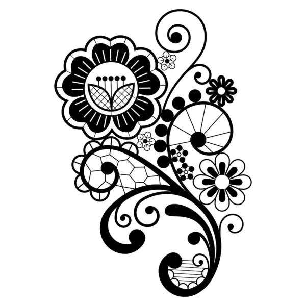 Мереживо Мотив Ретро Єдиному Векторному Дизайні Орнаментальний Візерунок Трояндами Квітами — стоковий вектор