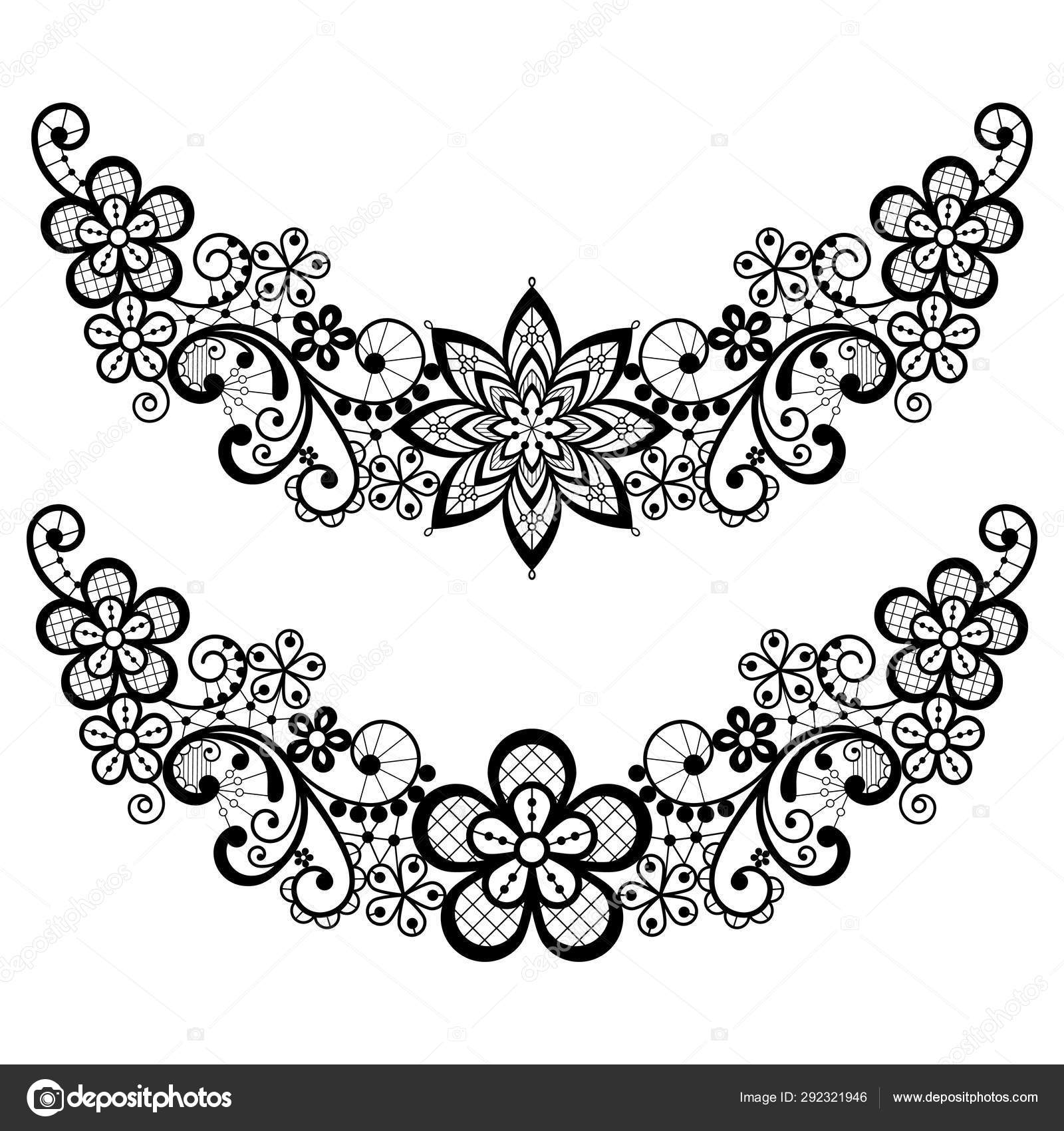 빈티지 레이스 레이스 디자인 컬렉션 흰색에 색복고풍 복고풍 상세한 장식품 스톡 벡터 - ©RedKoala 292321946, image size:1600x1700