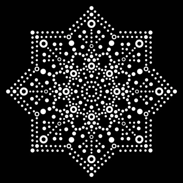 Dot Art Vektor Snowflake Design Weihnachts Oder Wintermuster Traditionelle Aborigine — Stockvektor
